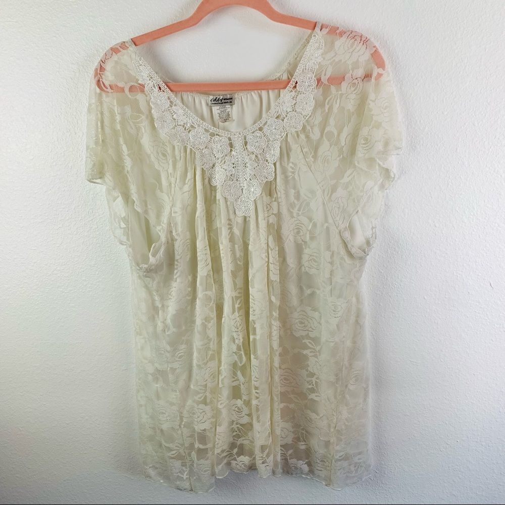‎Creative Design Lace Blouse
